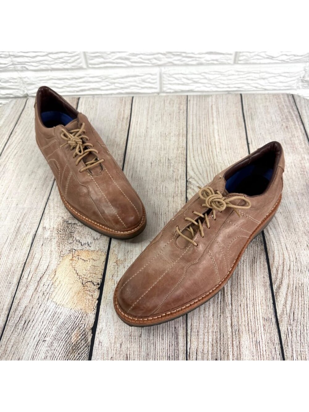 Allen Edmonds Mens Voyager Brown Leather Walking Shoe Bicycle Toe Design Sz 10.5